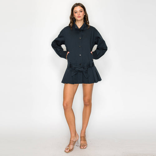 The Harper Pleated Trench Jacket