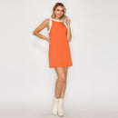 BURNT ORANGE Retro Mod Look Mini dress - LWD2903