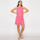 Pink Daisy Lace Mini Shift Dress