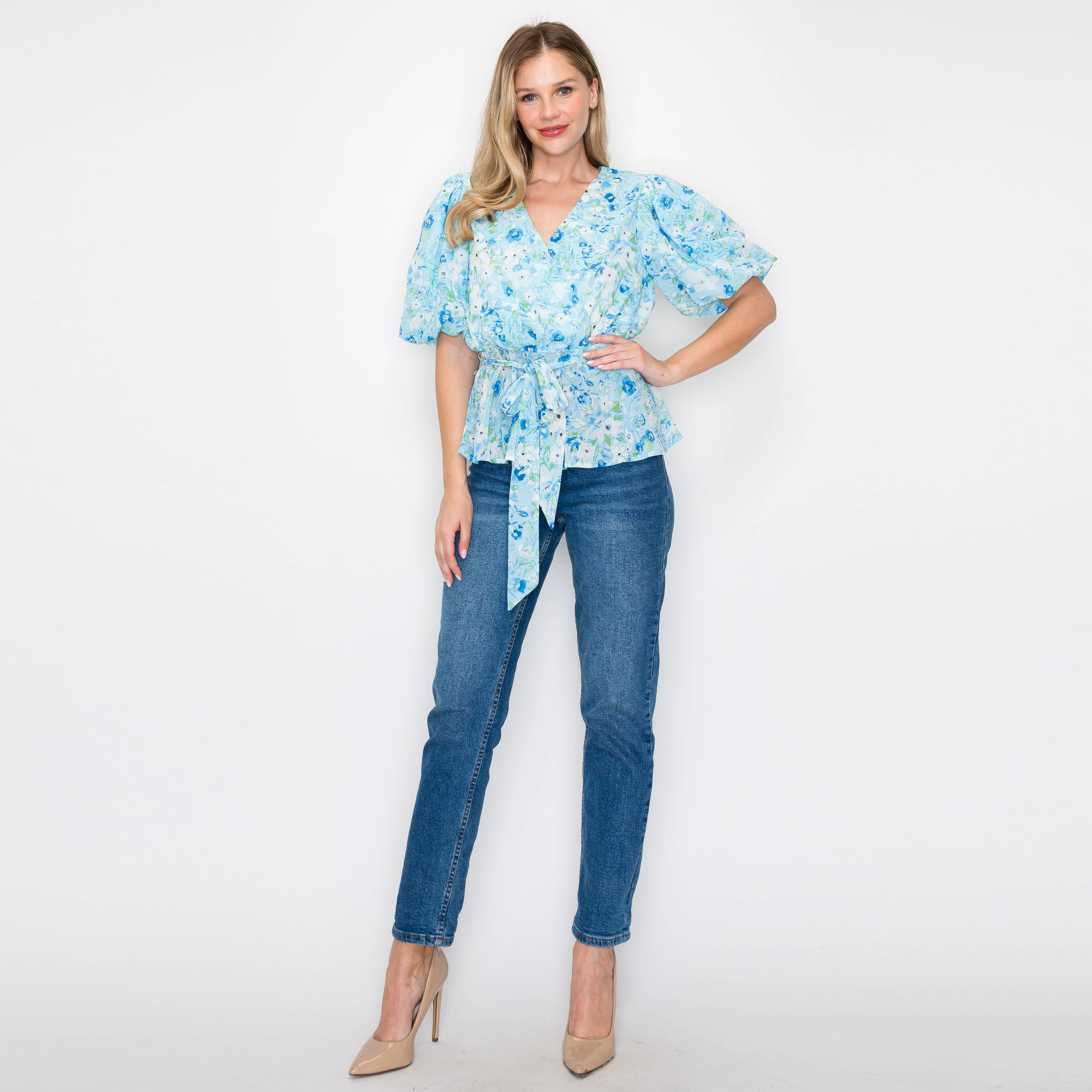 Print peplum top