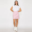 Pink Gingham Plaid Mini Skirt