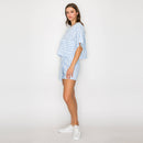 Ruffle Ruffle Stripe Top - Blue & White stripe