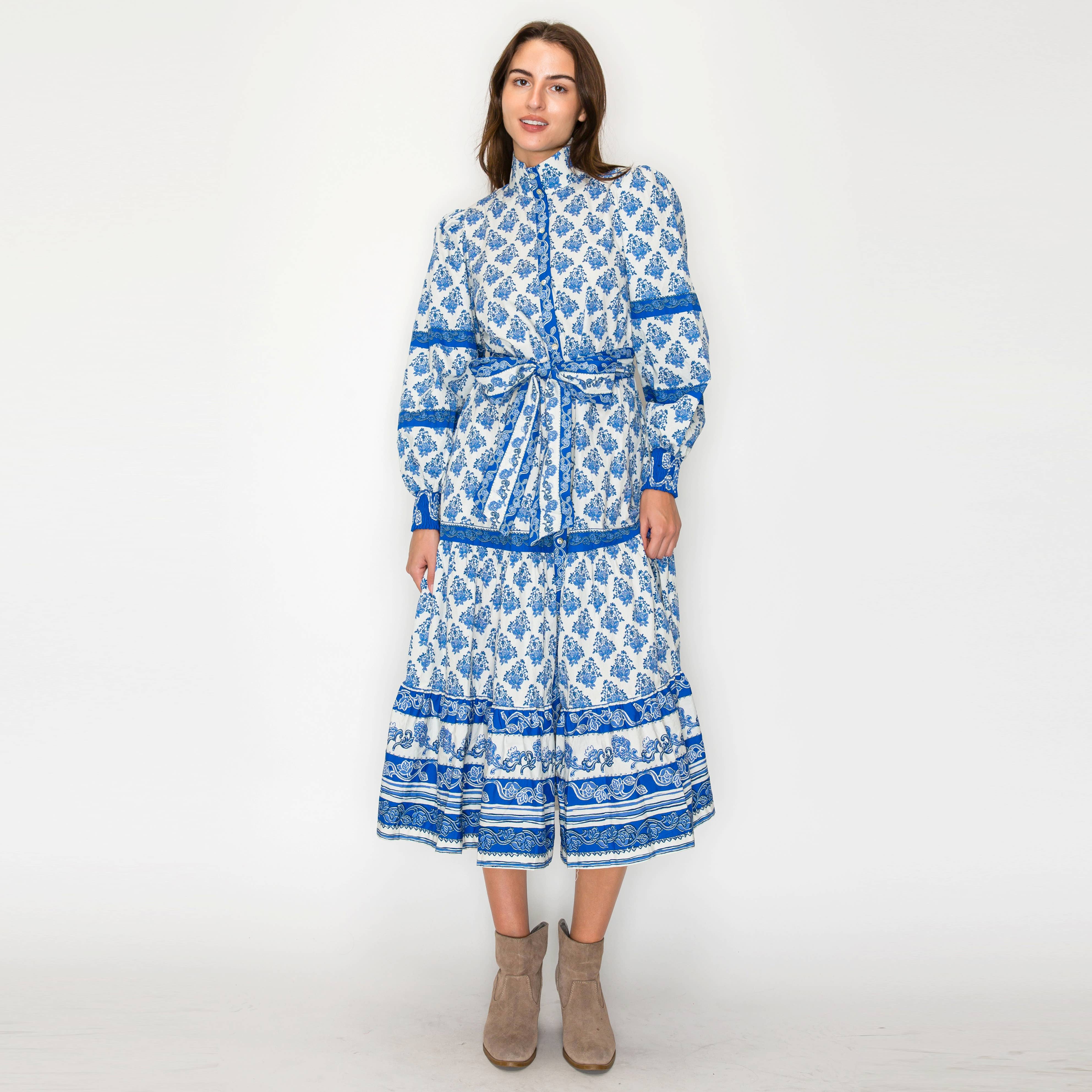 Azure Muse Midi Dress