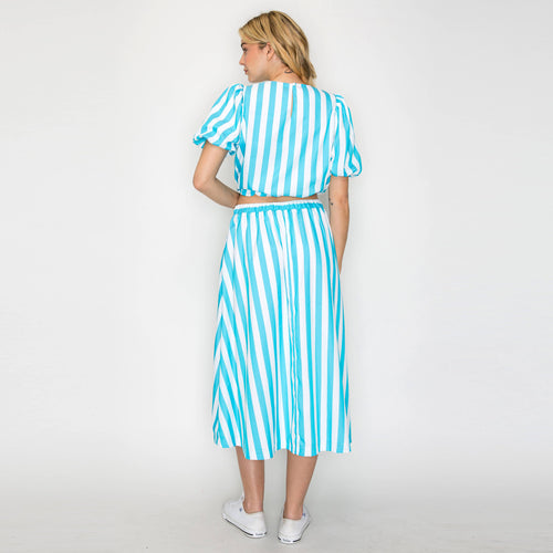 Turquoise Blue Stripe Set