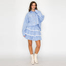 Blue Skies Tiered Stripe Skirt