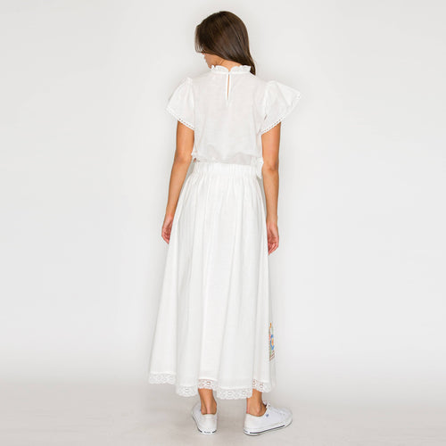 Heirloom Garden Embroidered Midi Skirt
