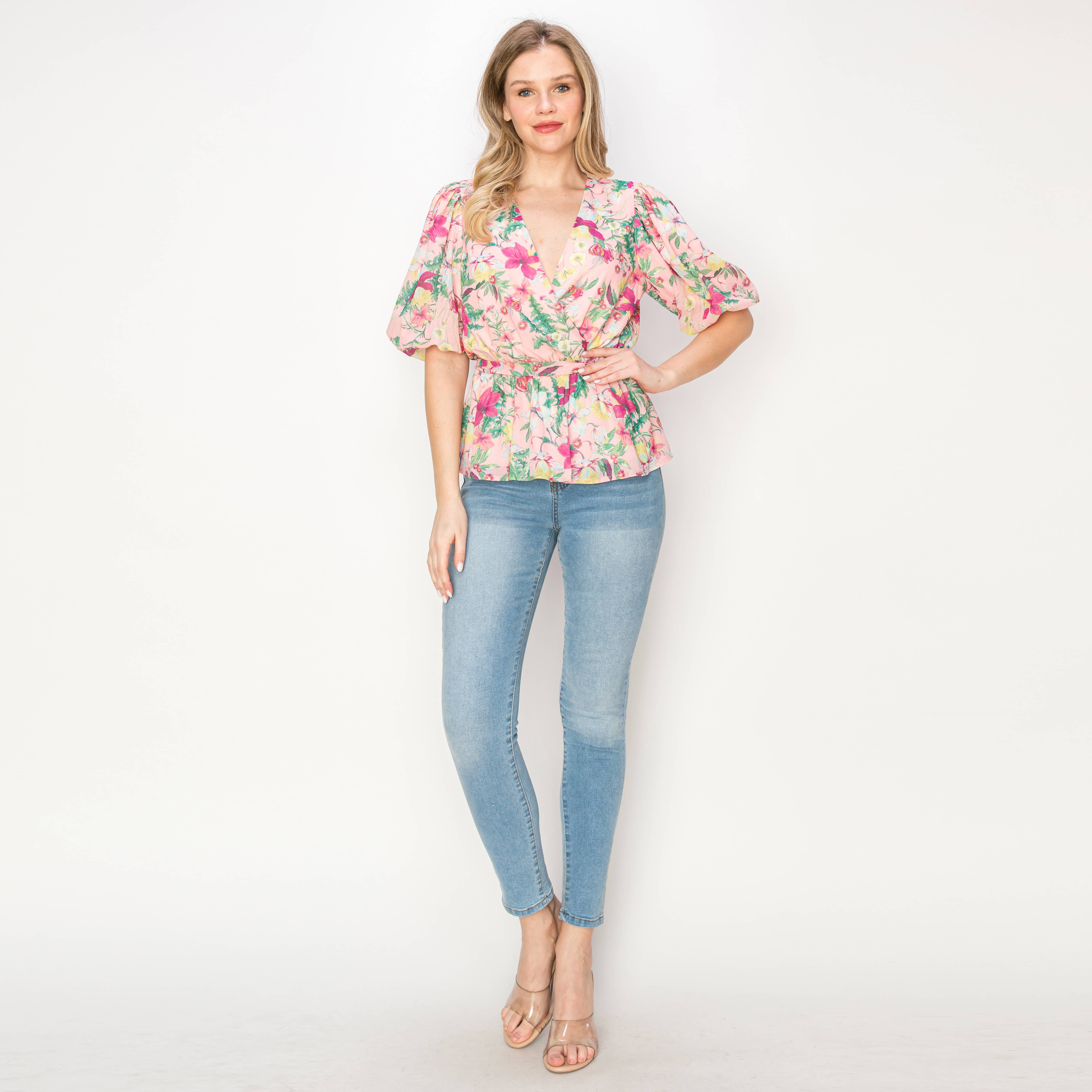 Print peplum top