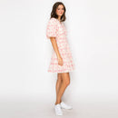 Pink Bell flower Print Mini Dress