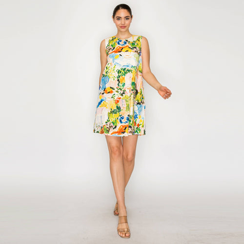 AURORA FLORA Mini Shift Dress