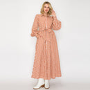 Rust Gingham Daydream Maxi Shirt Dress