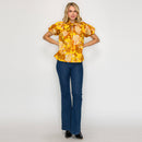 Merigold Rose Print Blouse with Tie