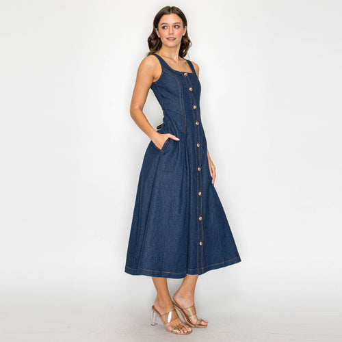 The Willow Denim Midi Dress