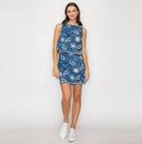 Jacquard Pattern Embroidery Top with Bow tie