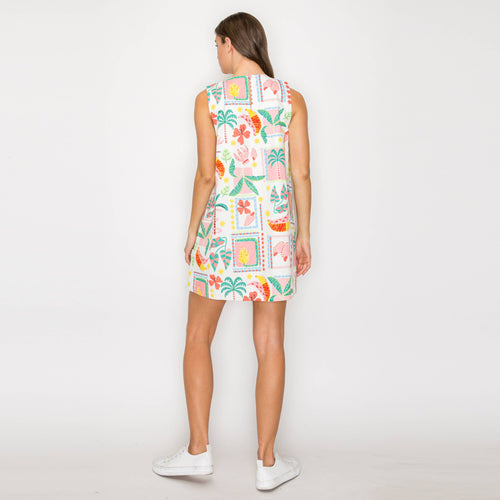 Retro Tropical Vives Mini Shift Dress
