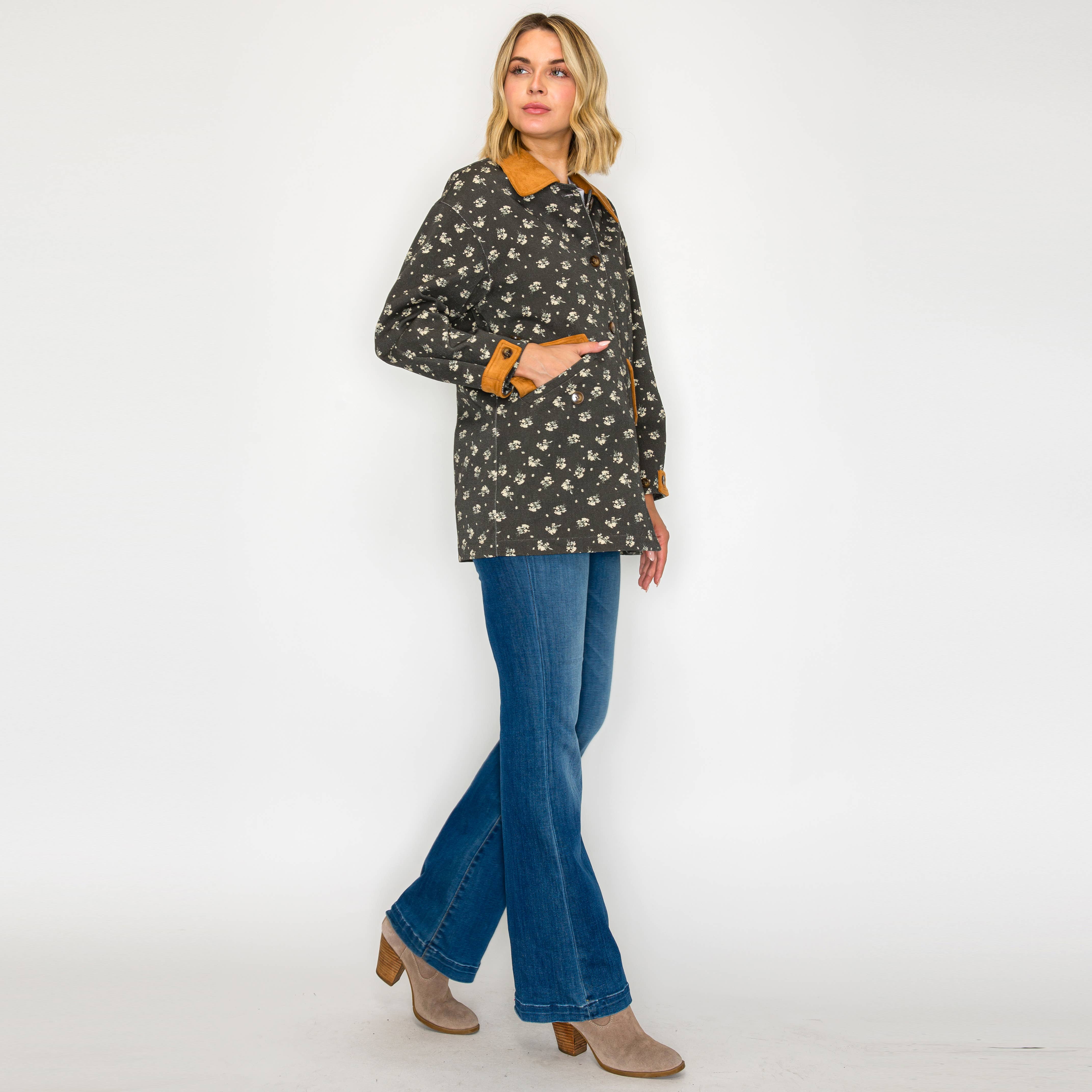 Meadow Stroll Floral Quilted Barn Jacket
