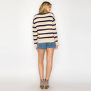 Love Love Bow Stripe V-neck Cardigan - LWSW1218