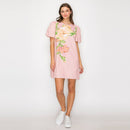 Flower Piece Print Mini Dress