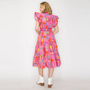 Pink Western Tropical Midi Dress