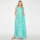 Mint Geo Lace Print Maxi Dress