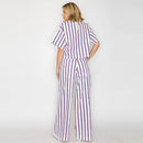 Ruffle Ruffle Stripe Top - Blue & Red stripe