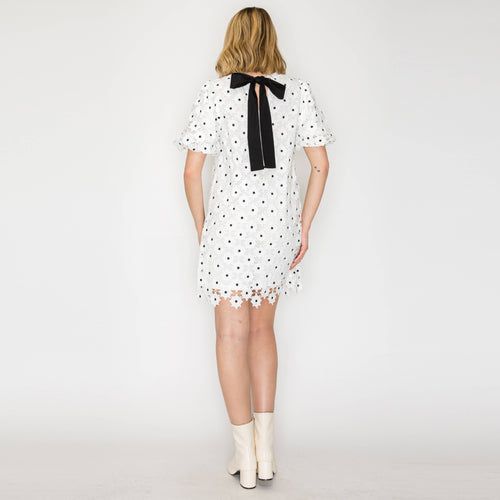 Daisy Polka Dot Lace Mini Dress