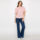 Rose pink with White Embroidery Lovely top