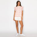 Pink Bellflower Print Blouse
