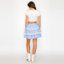 Blue Skies Tiered Stripe Skirt