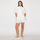 Pure White Shirts with Flare Sleeves