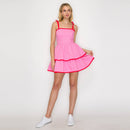 Strawberries Pink Double Ruffle Mini Dress