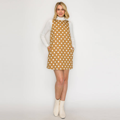 I LOVE POLKA DOTS Camel Mini Dress