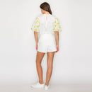 Yellow Flowers Puff Sleeve Top
