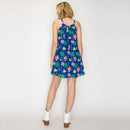Hot Summer Western Tropical Blue Halter Mini Dress- LWD3099