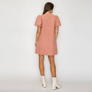 Classic Boucle Mini Shift Dress in Salmon Pink