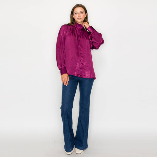 Good plum satin blouse