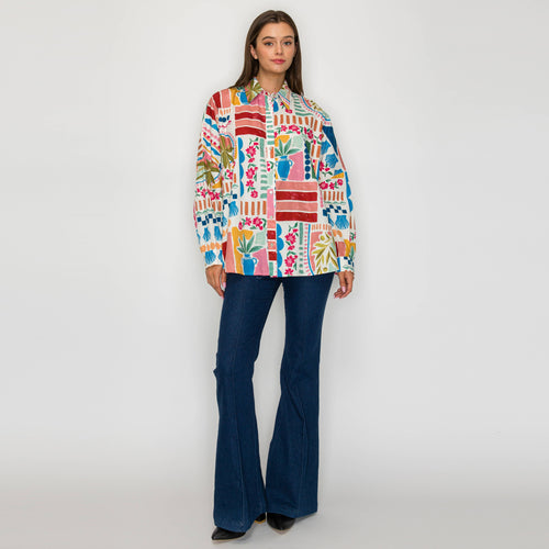 Dreamy Desert Print Oversized Shirts