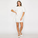 Pure White Cotton with Embroidery Mini Dress
