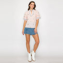 Daisy Flower Embroidery top