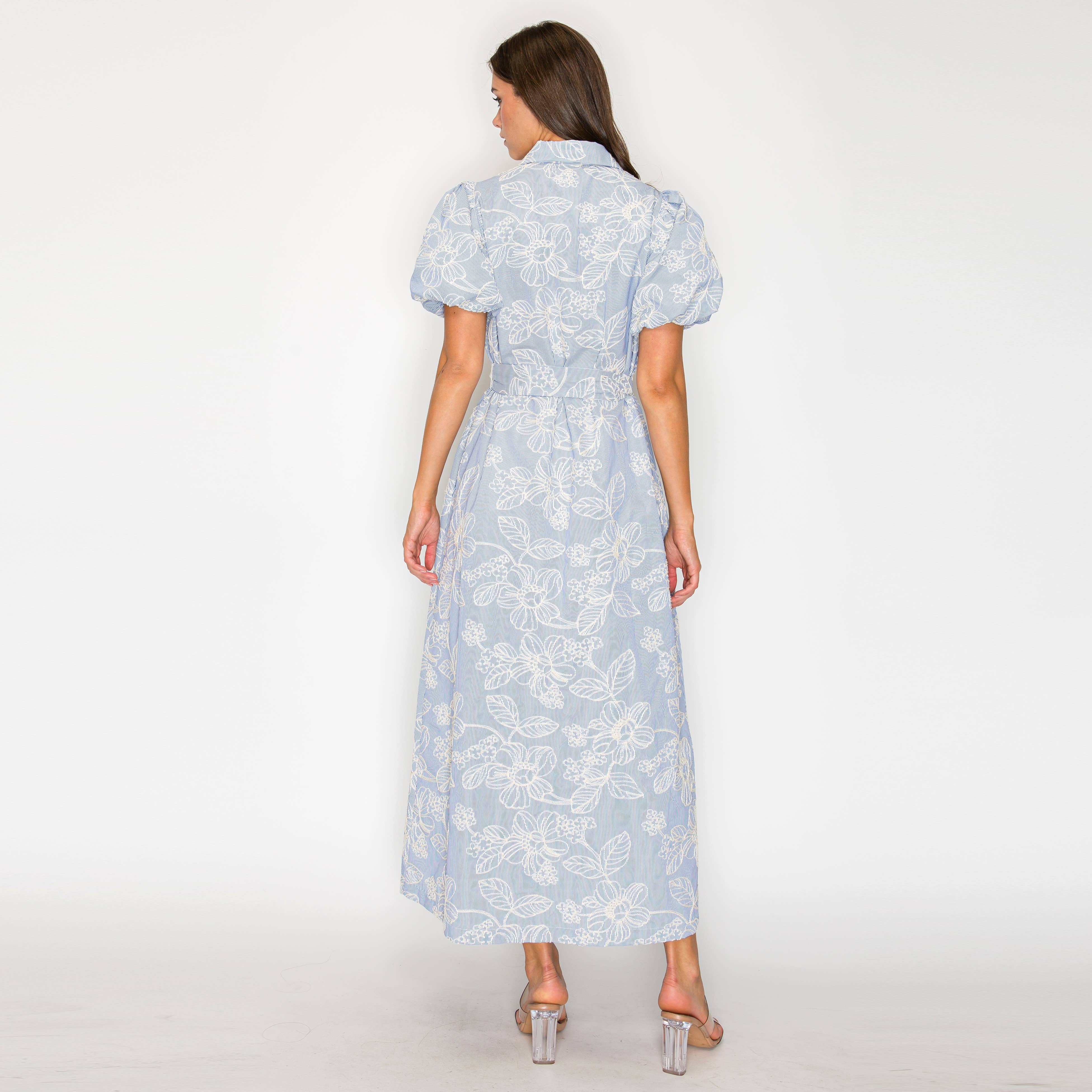 Bluebell Garden Stripe Midi Dress