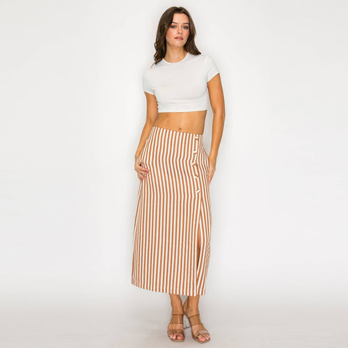 Modern Stripe Midi Skirt