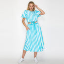 Turquoise Blue Stripe Set