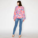 Print long-sleeved top
