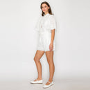 Pure White Shirts with Flare Sleeves