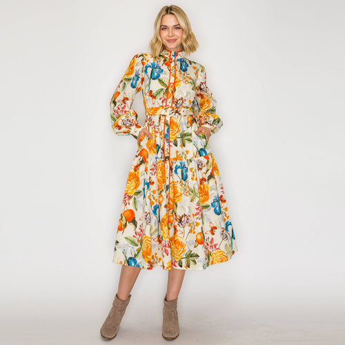 Harvest Flower Midi Dress