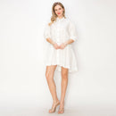 Cotton eyelet mini shirts dress