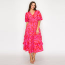Fuchsia Garden Dream Midi Dress