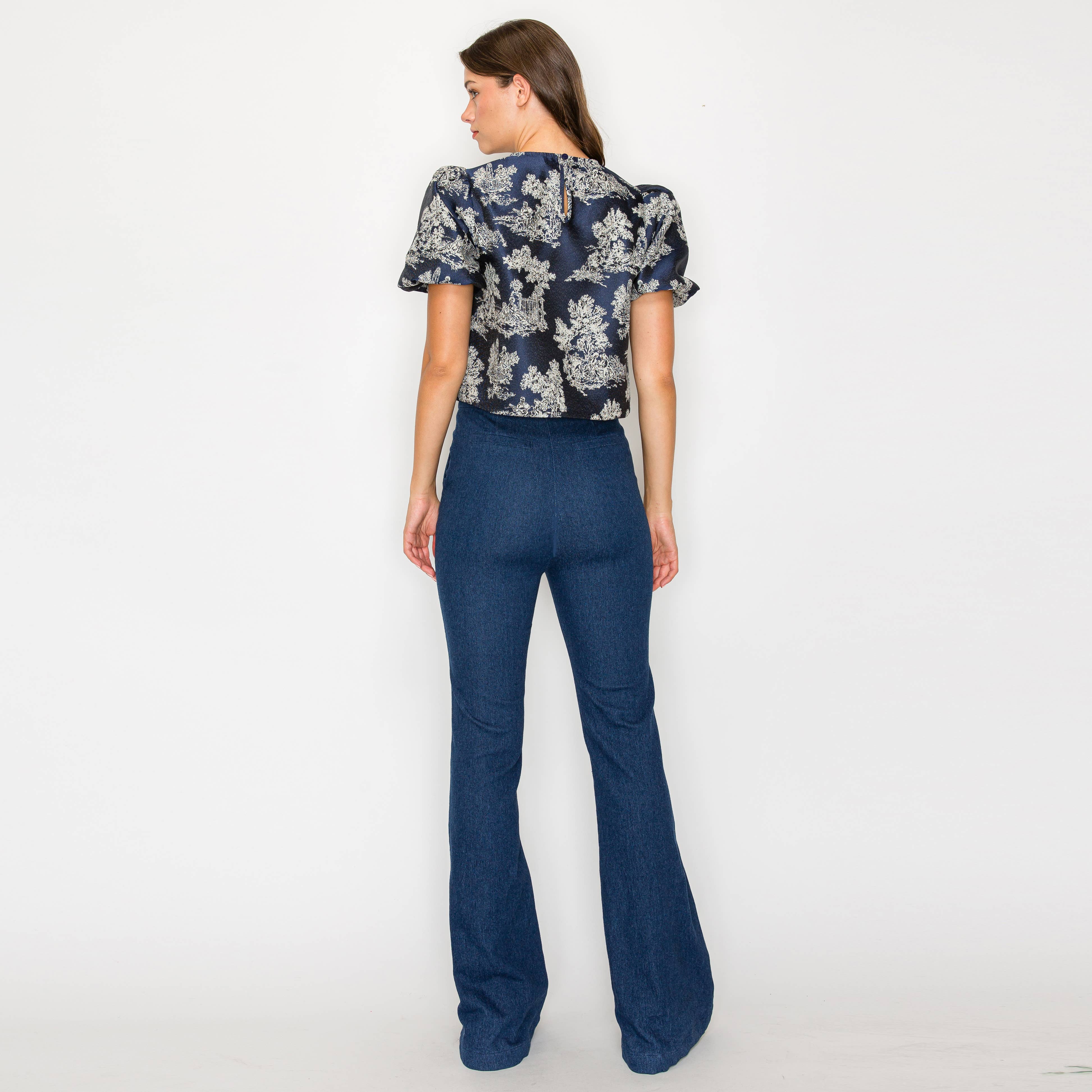 Toile Jacquard pattern top