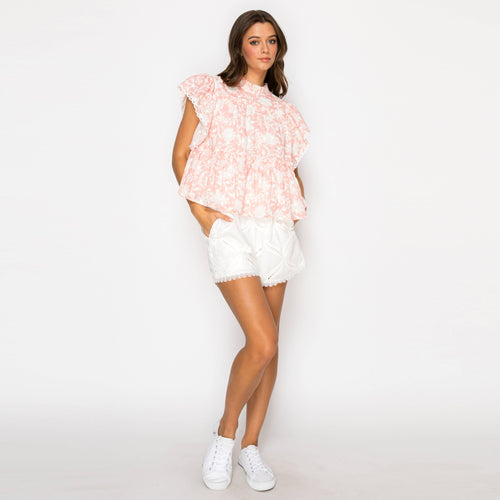 Cloud Pink Jacobian Eyelet Blouse