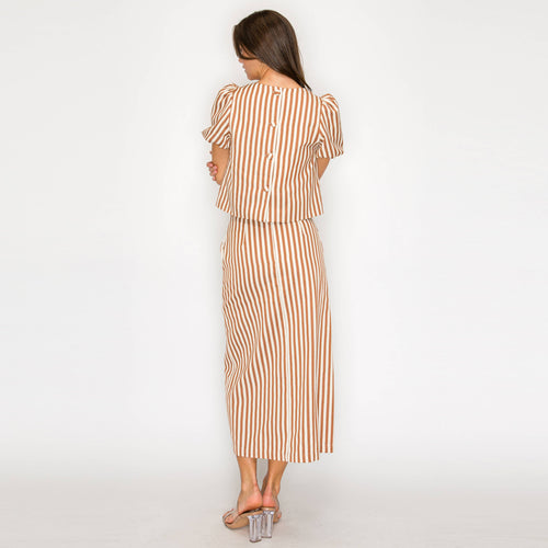 Modern Stripe Puff Top