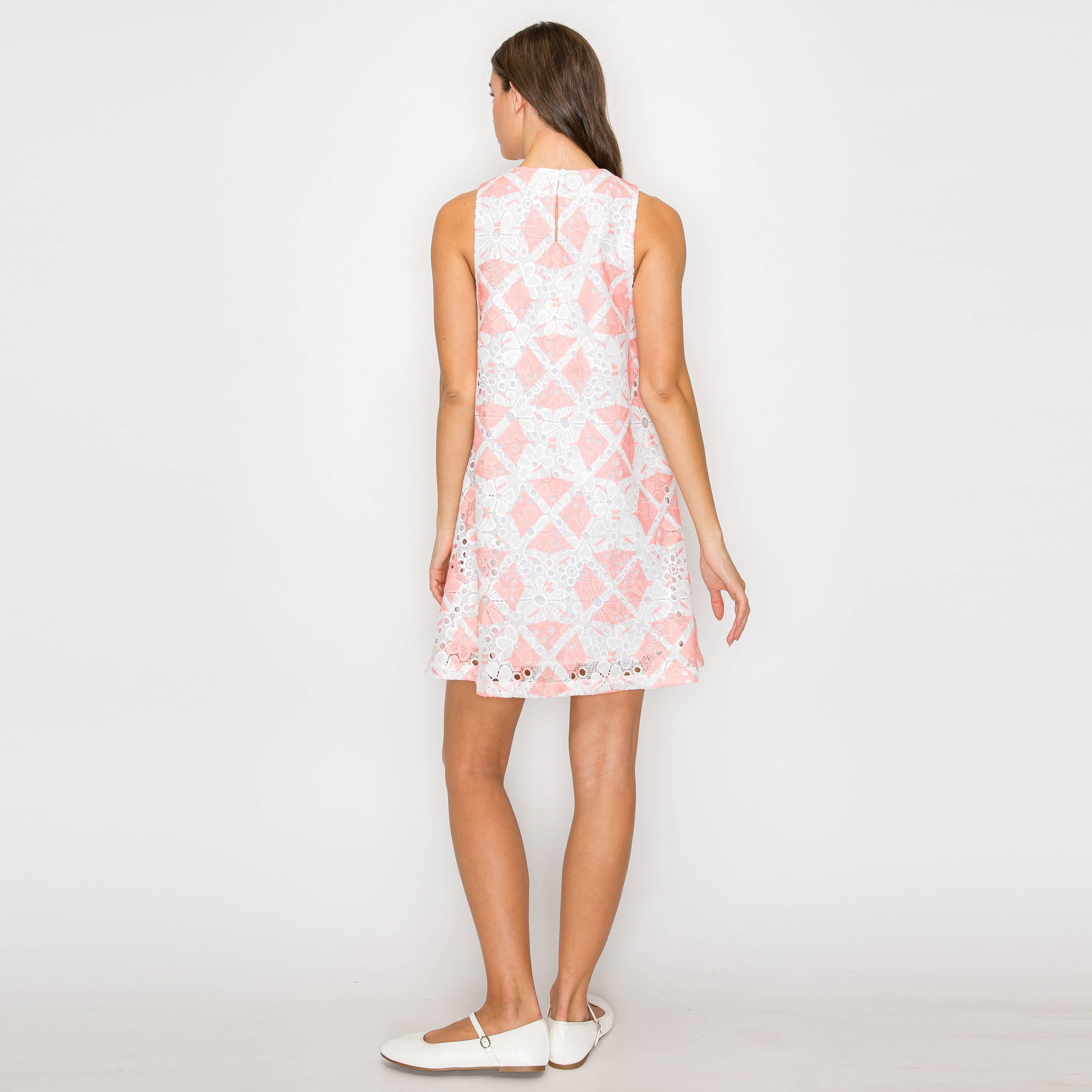 Lace Print on Lace Mini Dress